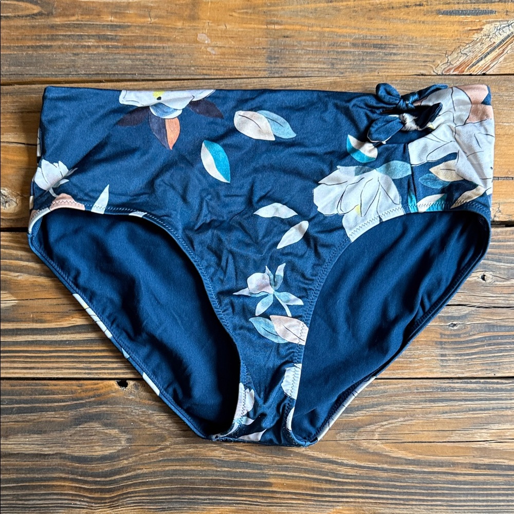Athleta Floral High-Waist Bikini Bottoms size XL